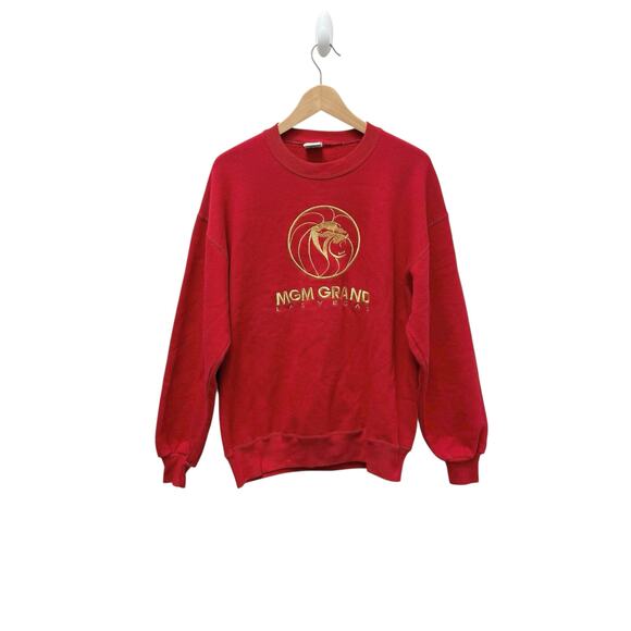 Vintage 1993 MGM Grand Las Vegas Lion Emblem Embroidered Sweatshirt L - Picture 1 of 7